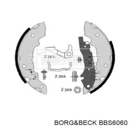 Задние барабанные колодки BBS6060 Borg&beck