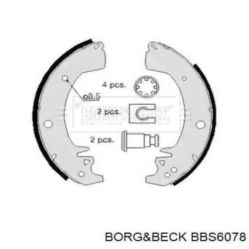 Задние барабанные колодки BBS6078 Borg&beck