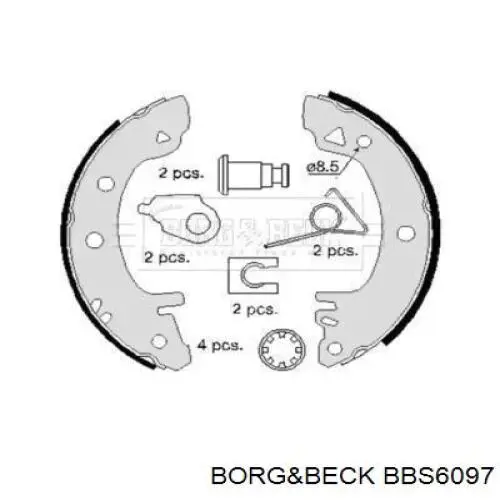 Колодки тормозные задние барабанные Borg&beck BBS6097