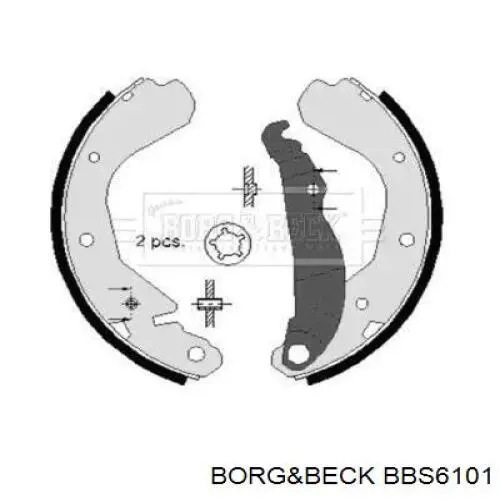 Задние барабанные колодки BBS6101 Borg&beck