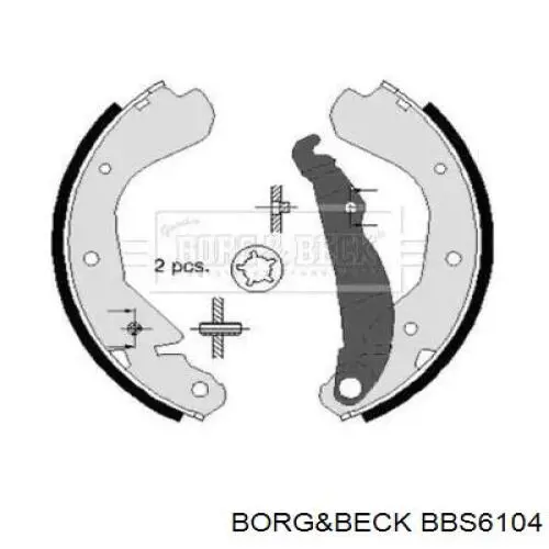 BBS6104 Borg&beck задние барабанные колодки