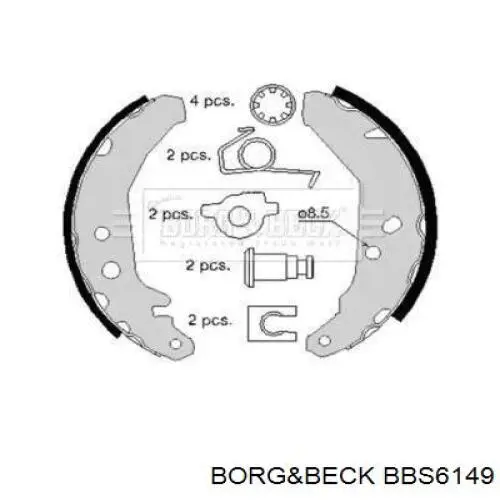 Задние барабанные колодки BBS6149 Borg&beck