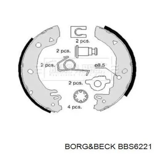 Задние барабанные колодки BBS6221 Borg&beck