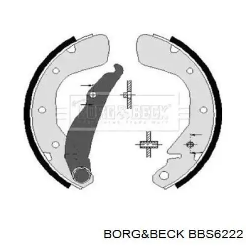 BBS6222 Borg&beck колодки тормозные задние барабанные