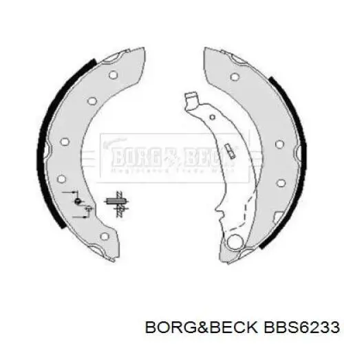 Колодки тормозные задние барабанные Borg&beck BBS6233