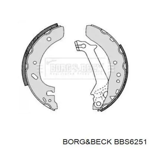 Задние барабанные колодки BBS6251 Borg&beck