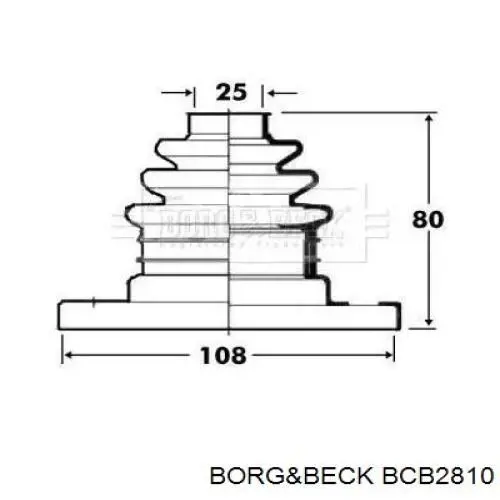 Пыльник ШРУСа задней полуоси внутренний Borg&beck BCB2810