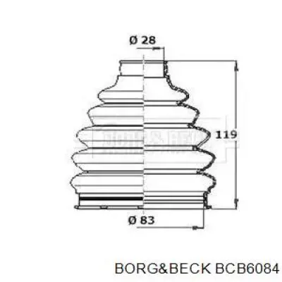 Пыльник ШРУСа наружный правый BCB6084 Borg&beck