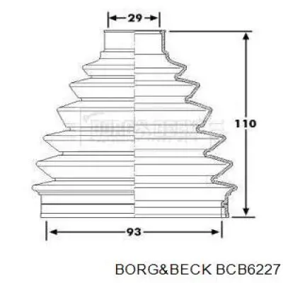 BCB6227 Borg&beck пыльник шруса передней полуоси наружный