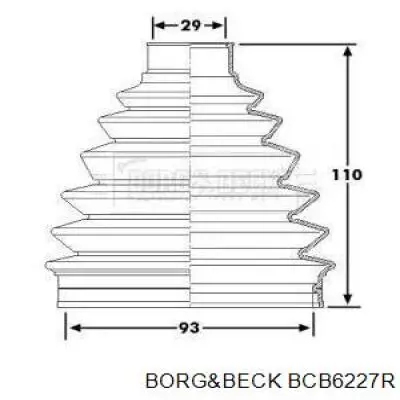 Пыльник ШРУСа наружный BCB6227R Borg&beck