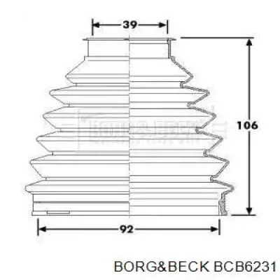 Пыльник ШРУСа наружный BCB6231 Borg&beck