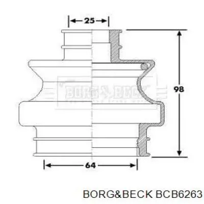 Пыльник ШРУСа наружный BCB6263 Borg&beck