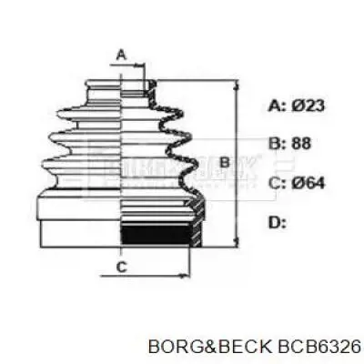 Пыльник ШРУСа внутренний BCB6326 Borg&beck