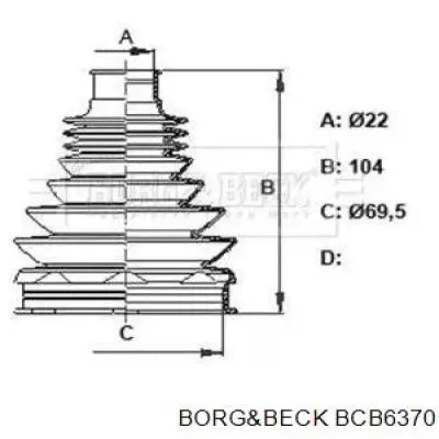 BCB6370 Borg&beck bota de proteção interna de junta homocinética do semieixo dianteiro