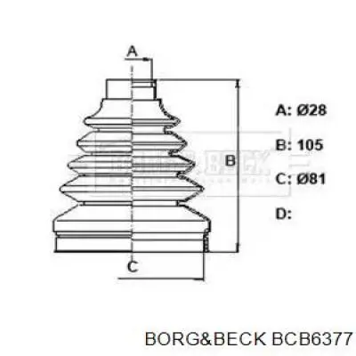 Пыльник ШРУСа внутренний BCB6377 Borg&beck