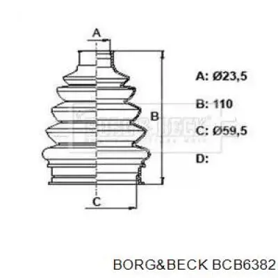 Пыльник ШРУСа задней полуоси внутренний Borg&beck BCB6382