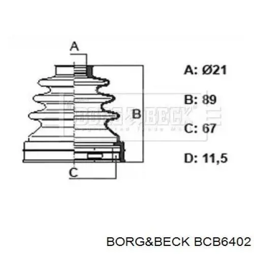 Пыльник ШРУСа внутренний BCB6402 Borg&beck