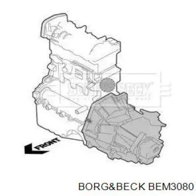 Подушка (опора) двигателя задняя (сайлентблок) BEM3080 Borg&beck