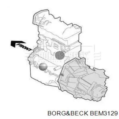 Подушка трансмиссии (опора коробки передач) правая BEM3129 Borg&beck