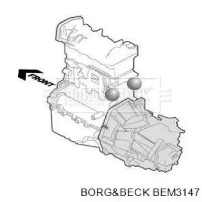 Сайлентблок (подушка) передней балки (подрамника) Borg&beck BEM3147