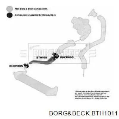 Шланг (патрубок) интеркуллера нижний правый Borg&beck BTH1011
