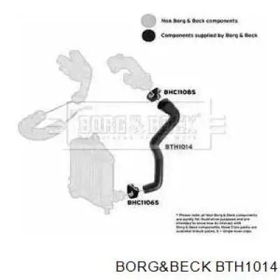 Шланг (патрубок) интеркуллера левый Borg&beck BTH1014