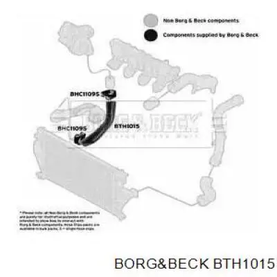 Шланг (патрубок) интеркуллера нижний левый Borg&beck BTH1015