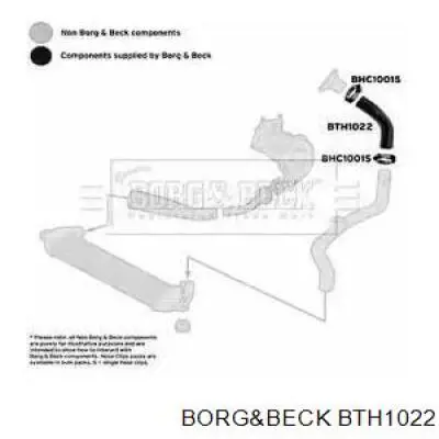 Шланг (патрубок) интеркуллера верхний левый Borg&beck BTH1022