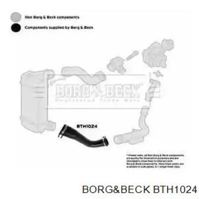 Шланг (патрубок) интеркуллера нижний Borg&beck BTH1024