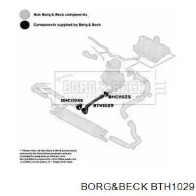 Патрубок воздушный, выход из турбины/компрессора (наддув) Borg&beck BTH1029