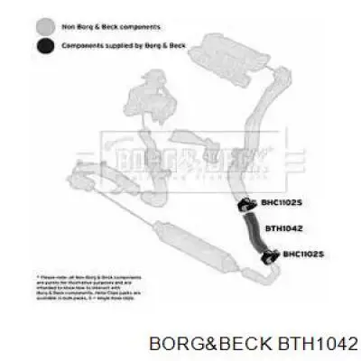 BTH1042 Borg&beck mangueira (cano derivado esquerda de intercooler)