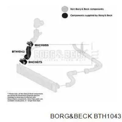 Патрубок воздушный, вход в турбину (наддув) BTH1043 Borg&beck