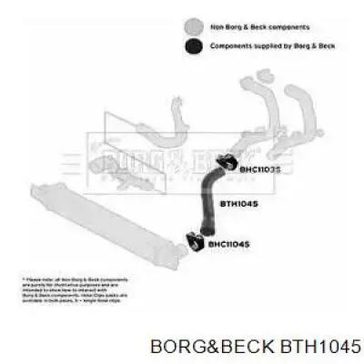BTH1045 Borg&beck шланг (патрубок интеркуллера левый)