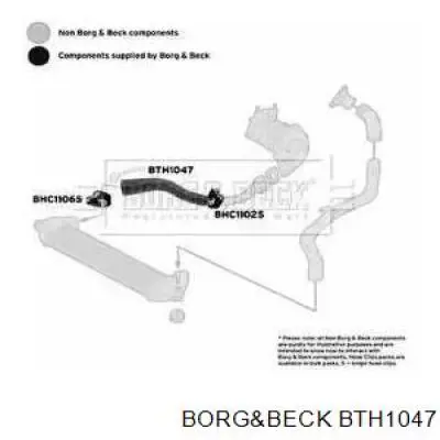 Шланг (патрубок) интеркуллера левый Borg&beck BTH1047