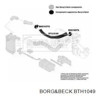 Шланг (патрубок) интеркуллера верхний правый BTH1049 Borg&beck