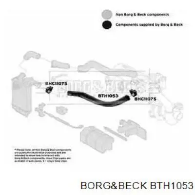 Шланг (патрубок) интеркуллера верхний левый Borg&beck BTH1053