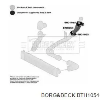 Патрубок воздушный, вход в турбину (наддув) BTH1054 Borg&beck