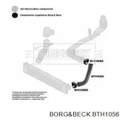 Шланг (патрубок) интеркуллера нижний левый BTH1056 Borg&beck