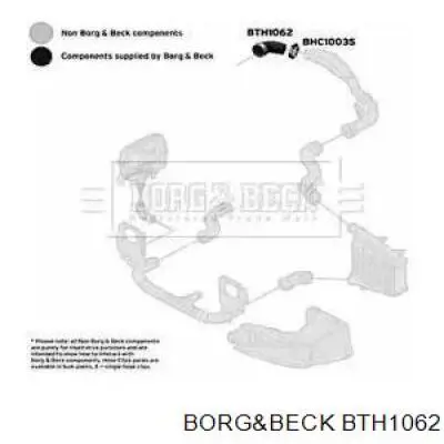 Патрубок воздушный, выход из турбины/компрессора (наддув) BTH1062 Borg&beck