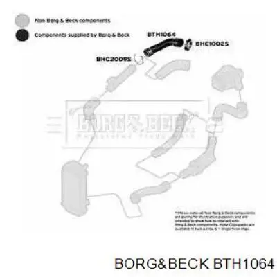 BTH1064 Borg&beck mangueira (cano derivado superior direita de intercooler)