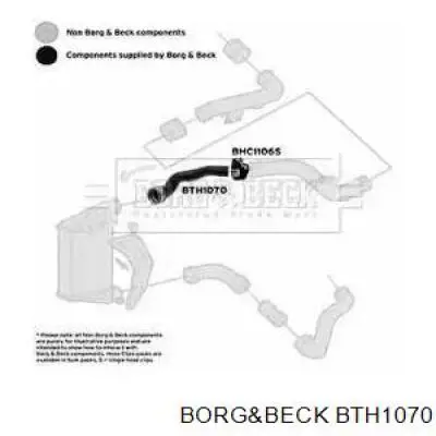 Шланг (патрубок) интеркуллера верхний Borg&beck BTH1070