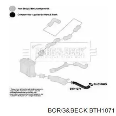 Шланг (патрубок) интеркуллера нижний Borg&beck BTH1071