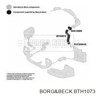 Верхний патрубок интеркулера BTH1073 Borg&beck