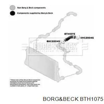 Шланг (патрубок) интеркуллера верхний левый BTH1075 Borg&beck