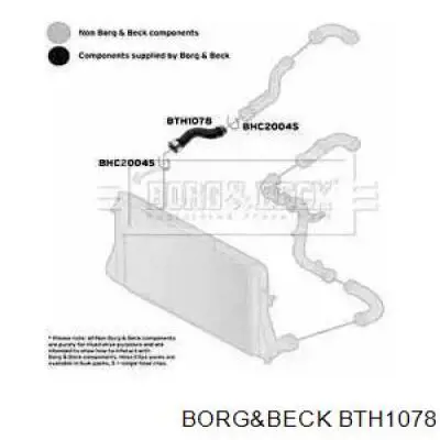 BTH1078 Borg&beck шланг (патрубок интеркуллера нижний правый)