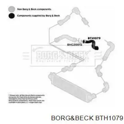 Патрубок воздушный, выход из турбины/компрессора (наддув) BTH1079 Borg&beck