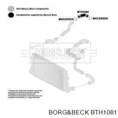 Шланг (патрубок) интеркуллера верхний правый BTH1081 Borg&beck