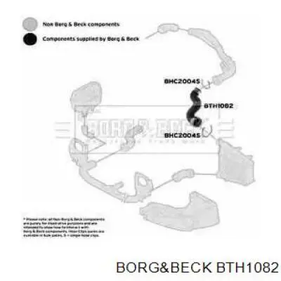 Шланг (патрубок) интеркуллера нижний правый Borg&beck BTH1082