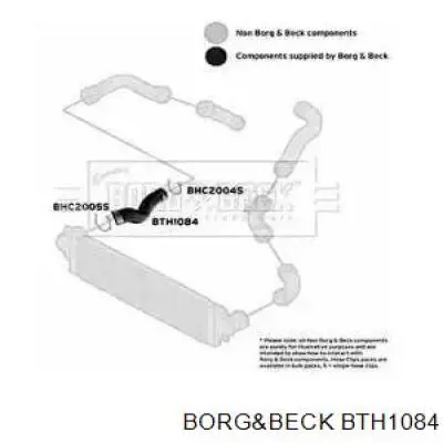 Правый шланг интеркуллера BTH1084 Borg&beck