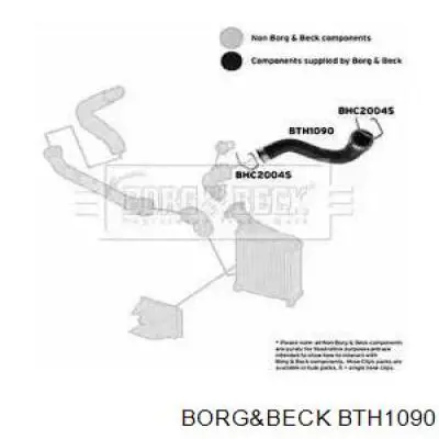 Патрубок воздушный, выход из турбины/компрессора (наддув) BTH1090 Borg&beck